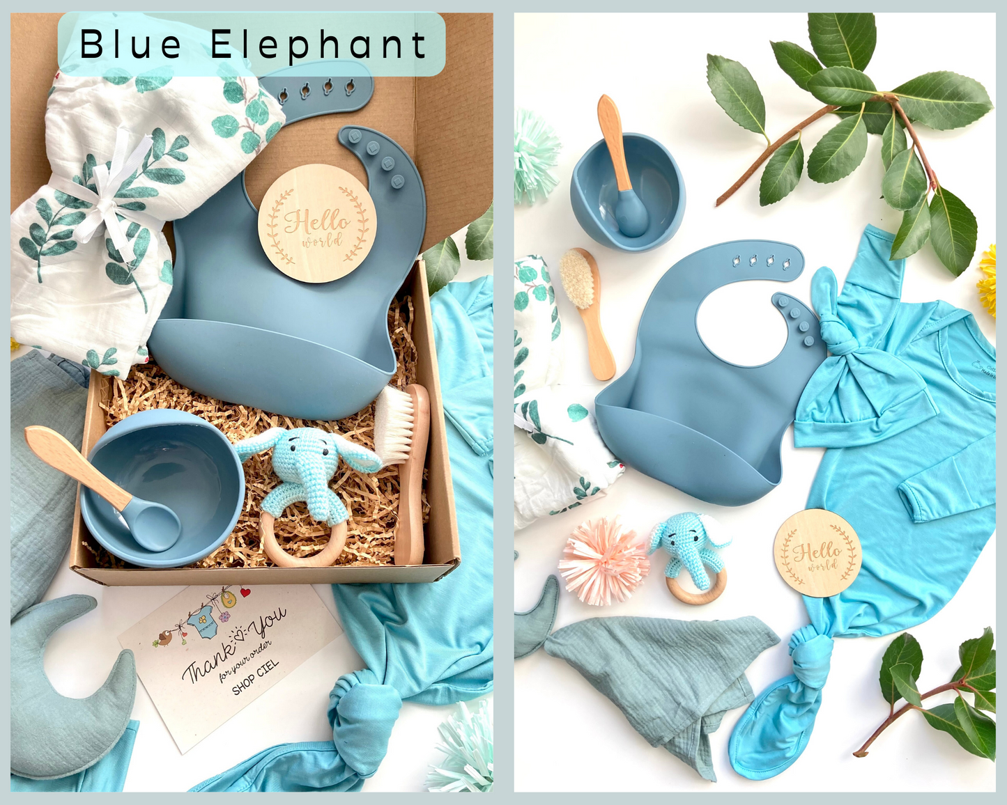 Baby Blue Elephant 10Piece Gift Set