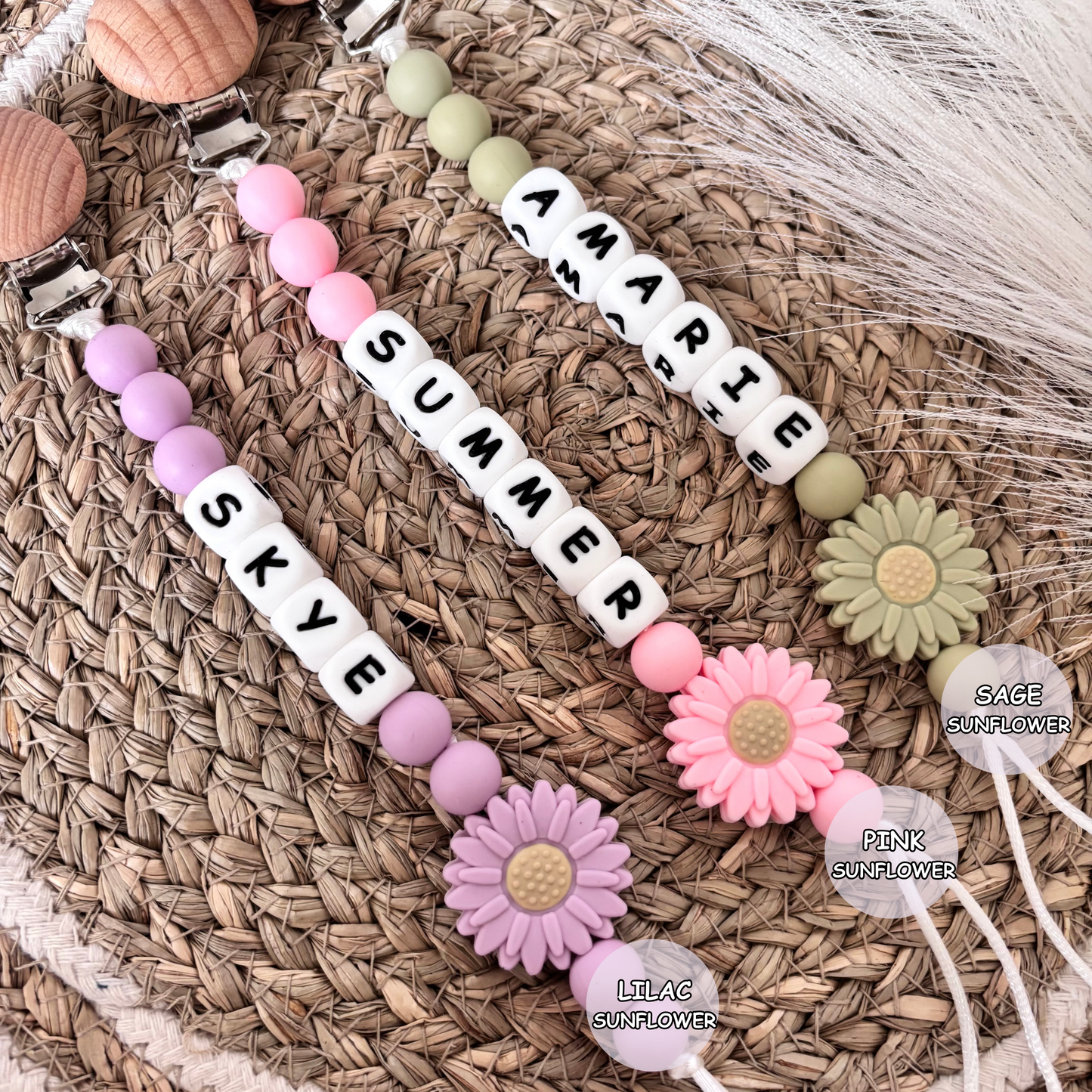 Personalized Pacifier Clip | Custom Binky | Pacifier Holder With Name