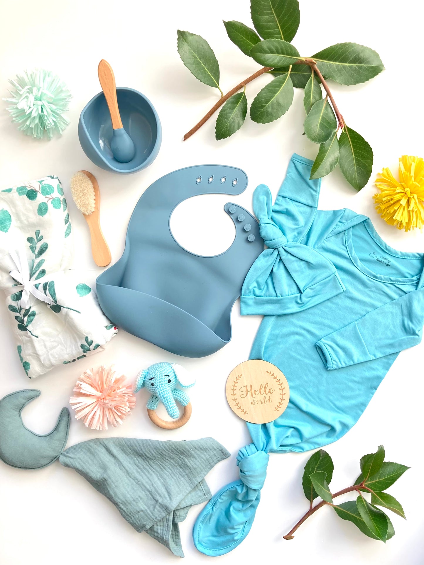 Baby Blue Elephant 10Piece Gift Set
