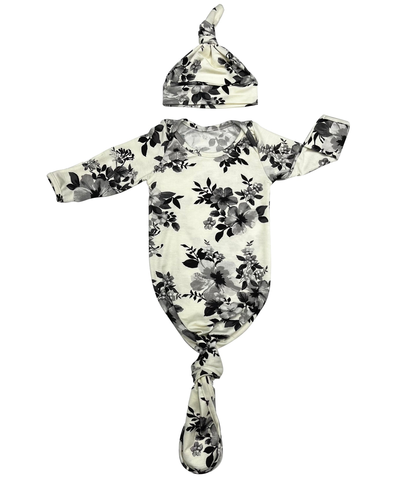 Baby Knotted Gown Set With Hat | Made in USA
