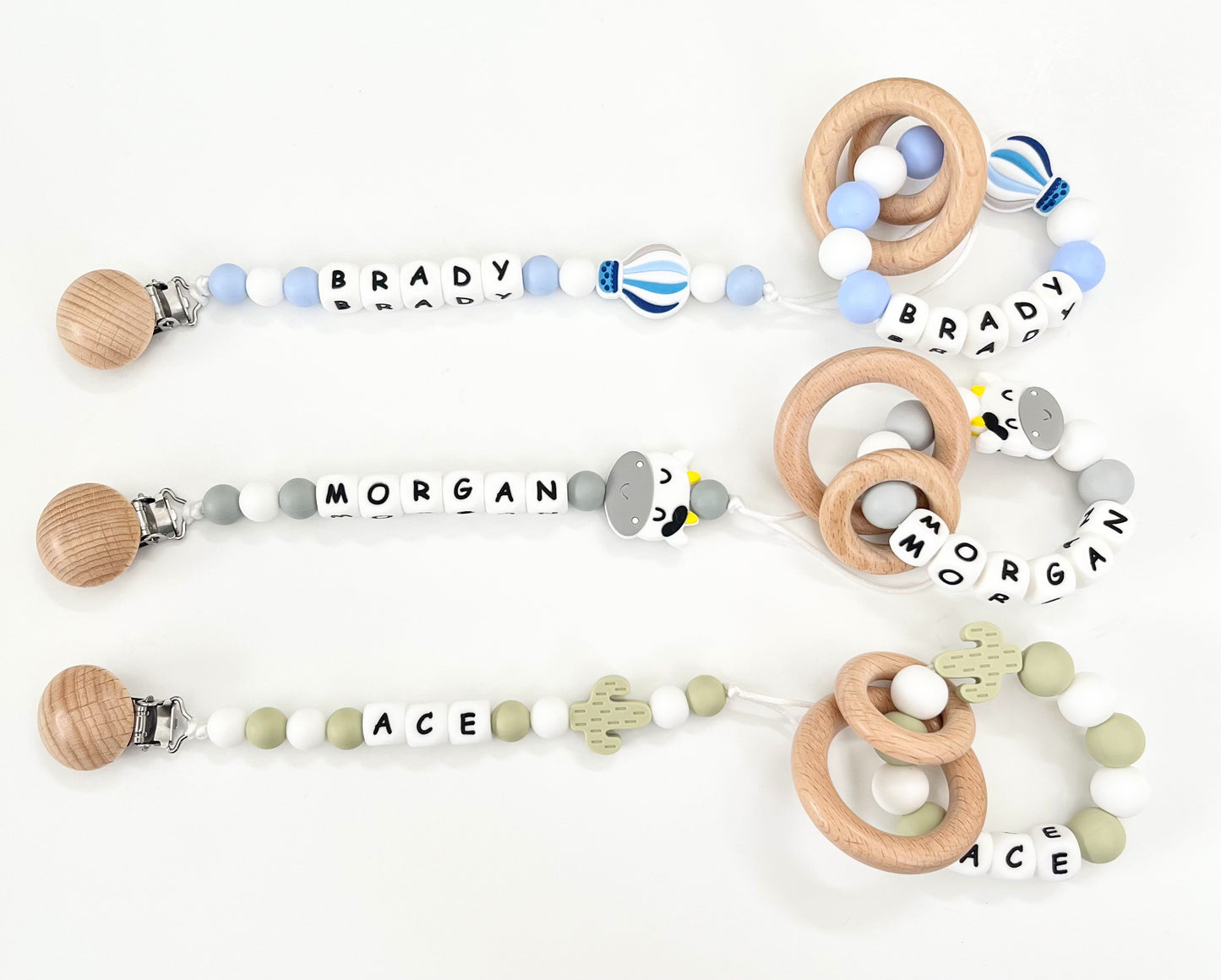 Pacifier Holder With Name| Personalized Rattle Ring