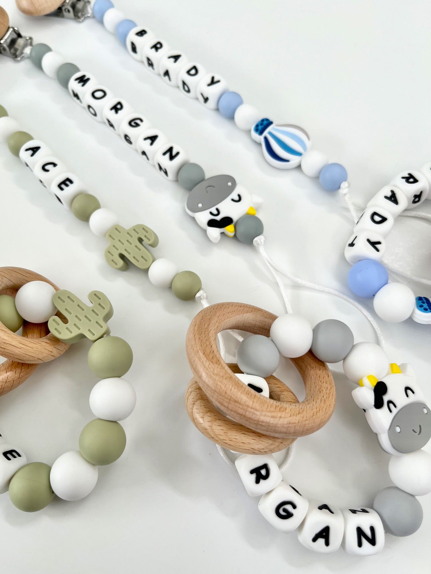 Pacifier Holder With Name| Personalized Rattle Ring