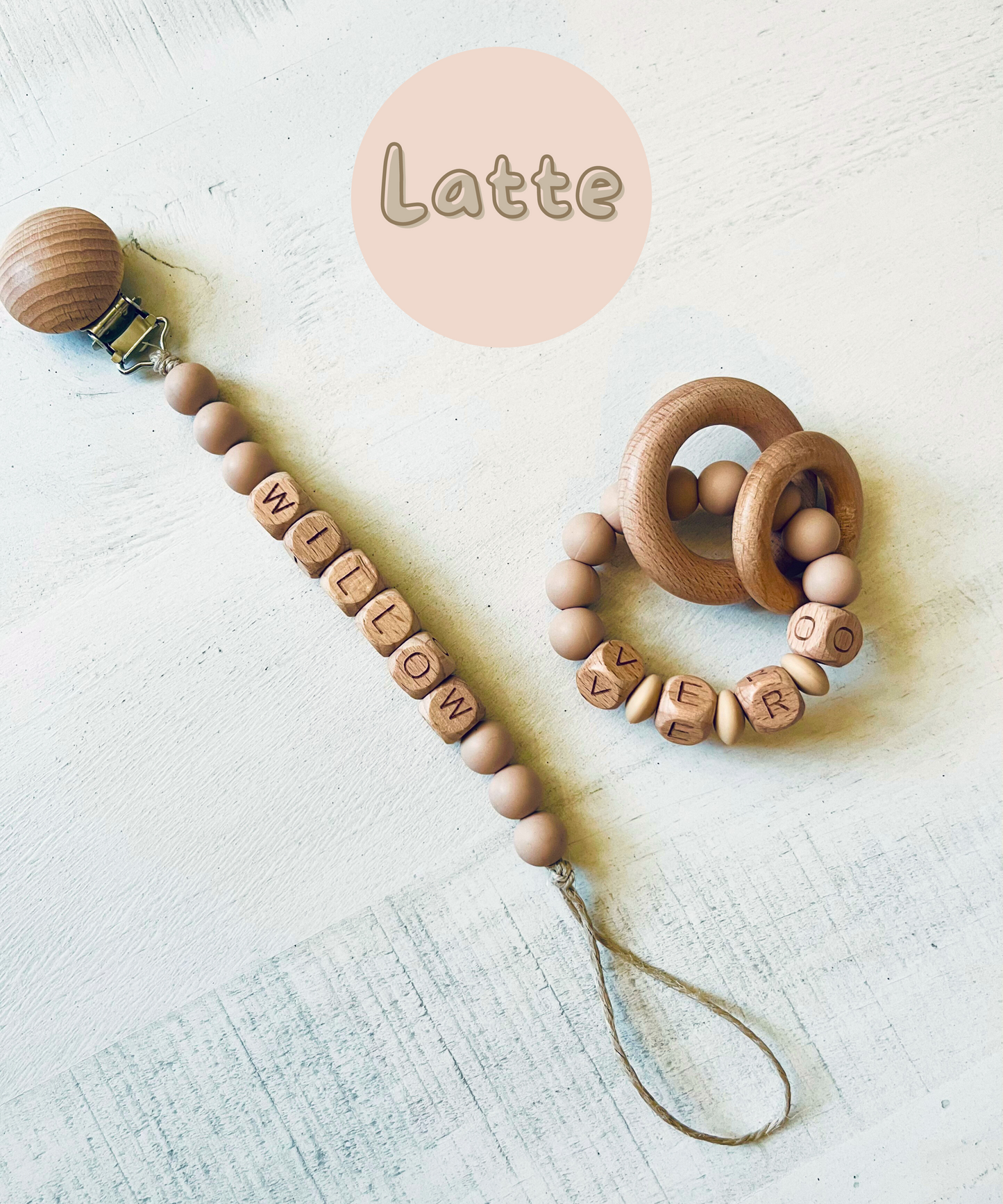 Wooded Personalized Baby Toy Ring | Wooden Ring w. Name