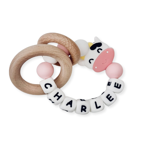 Personalized Name Rattle Rings | Wooden Ring w. Name