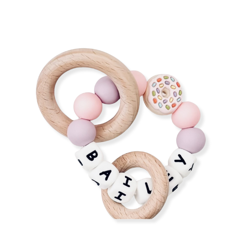 Personalized Name Rattle Rings | Wooden Ring w. Name