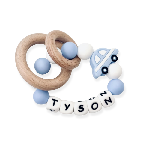Personalized Name Rattle Rings | Wooden Ring w. Name