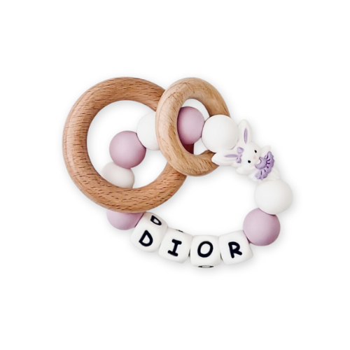 Personalized Name Rattle Rings | Wooden Ring w. Name