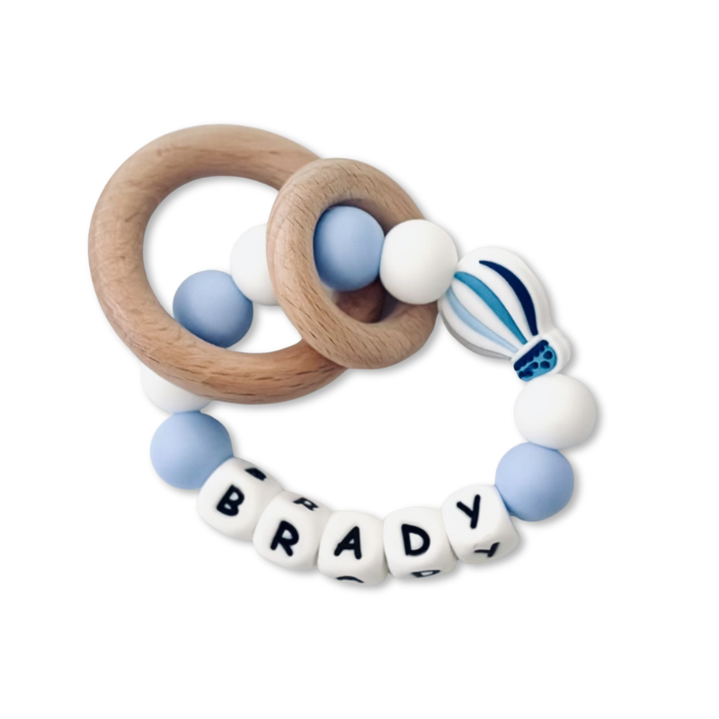 Personalized Name Rattle Rings | Wooden Ring w. Name