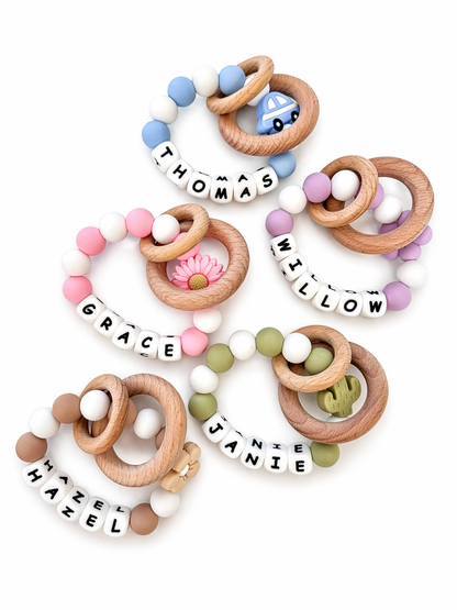 Personalized Pacifier Clip Set | Custom Name Binky Holder