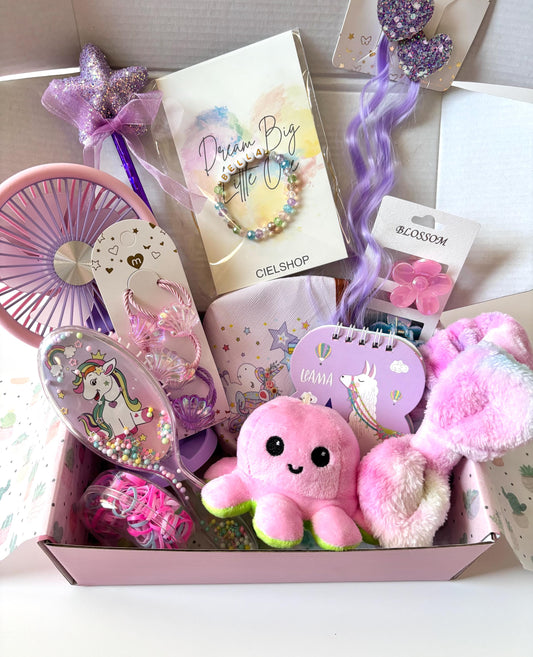 Personalized Gift Box For Little Girls | Birthday Purple Gift Set | Personalized Bracelet