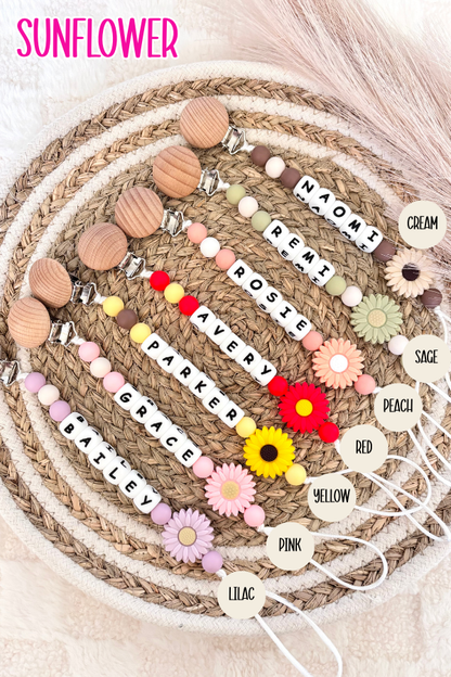Personalized Pacifier Clip | Silicone Letter Beaded Name
