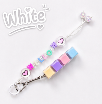 Personalized Name Clicker LED Light Fidget Keychain | Pastel Clicky Keyboard Fidget | Back to School Names | Backpack Name Charm