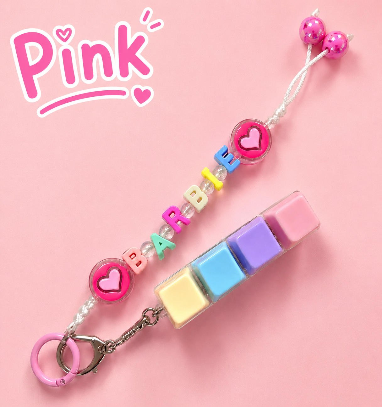 Personalized Name Clicker LED Light Fidget Keychain | Pastel Clicky Keyboard Fidget | Back to School Names | Backpack Name Charm