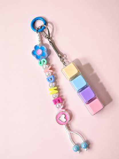 Personalized Name Clicker LED Light Fidget Keychain | Pastel Clicky Keyboard Fidget | Back to School Names | Backpack Name Charm