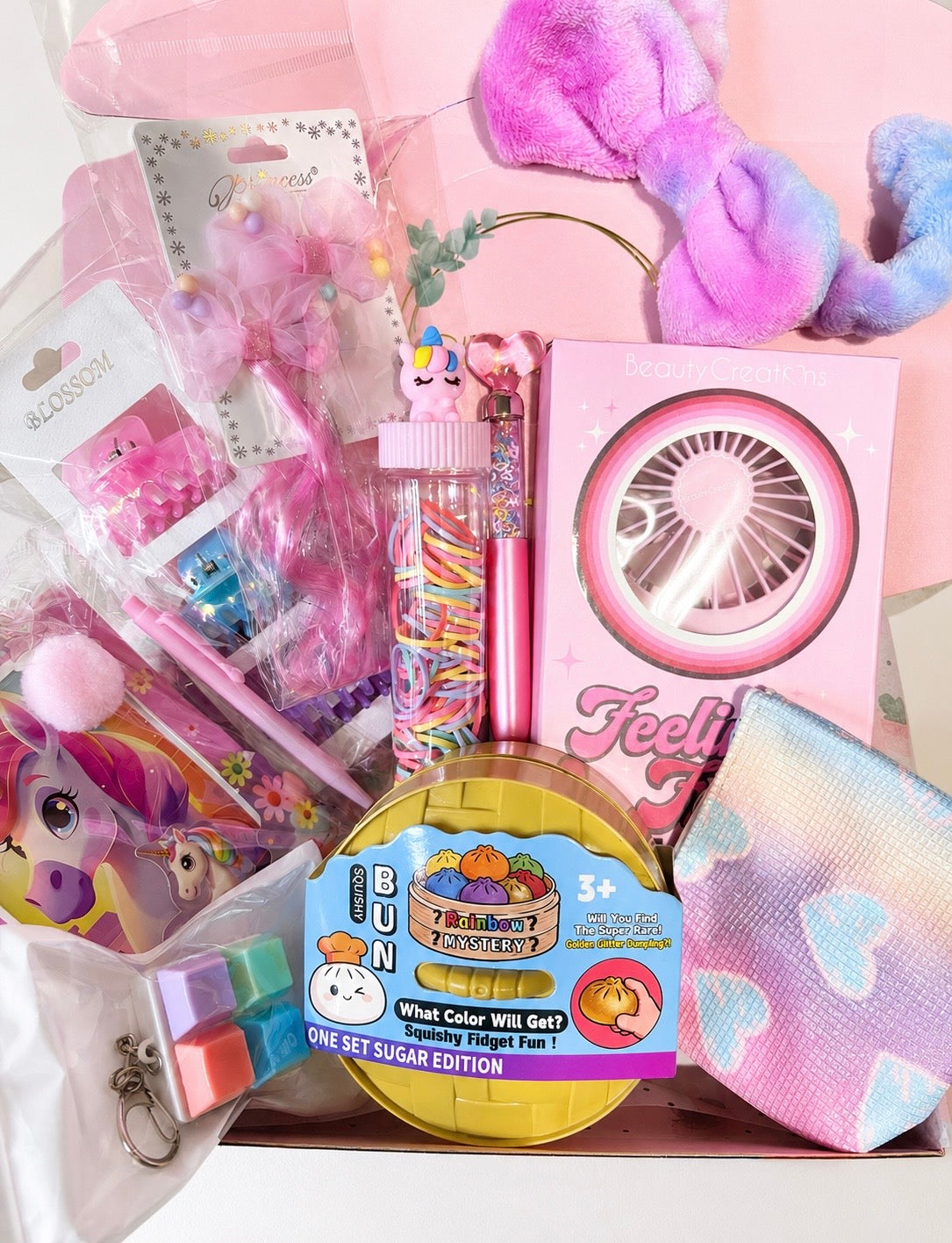 10pc Gift Box For Little Girls | Squishy Fun Set | Birthday Gift Set