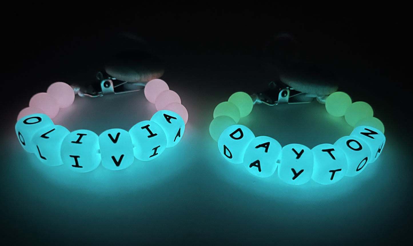 Glow in The Dark | Personalized Pacifier Clip