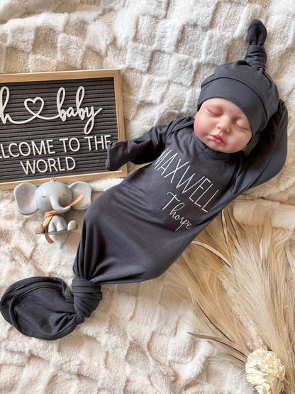 Made in USA | Personalized Embroidered Name Baby Gown