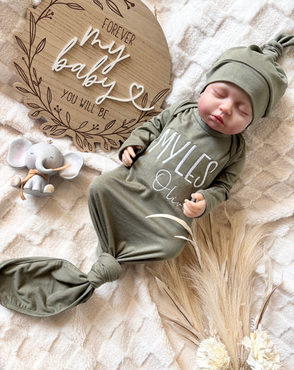 Made in USA | Personalized Embroidered Name Baby Gown