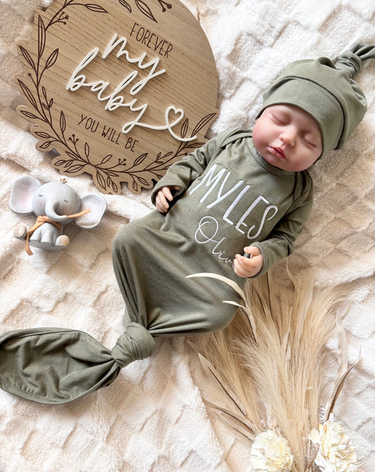 Made in USA | Personalized Embroidered Name Baby Gown