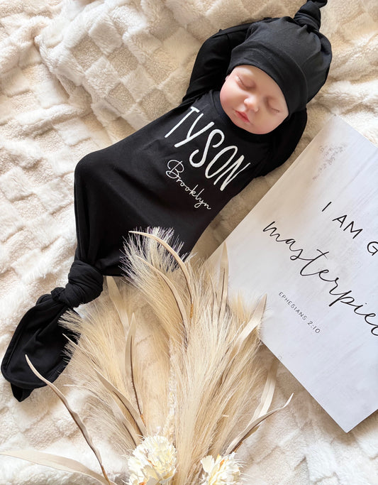 Made in USA | Personalized Embroidered Name Baby Gown (Copy)