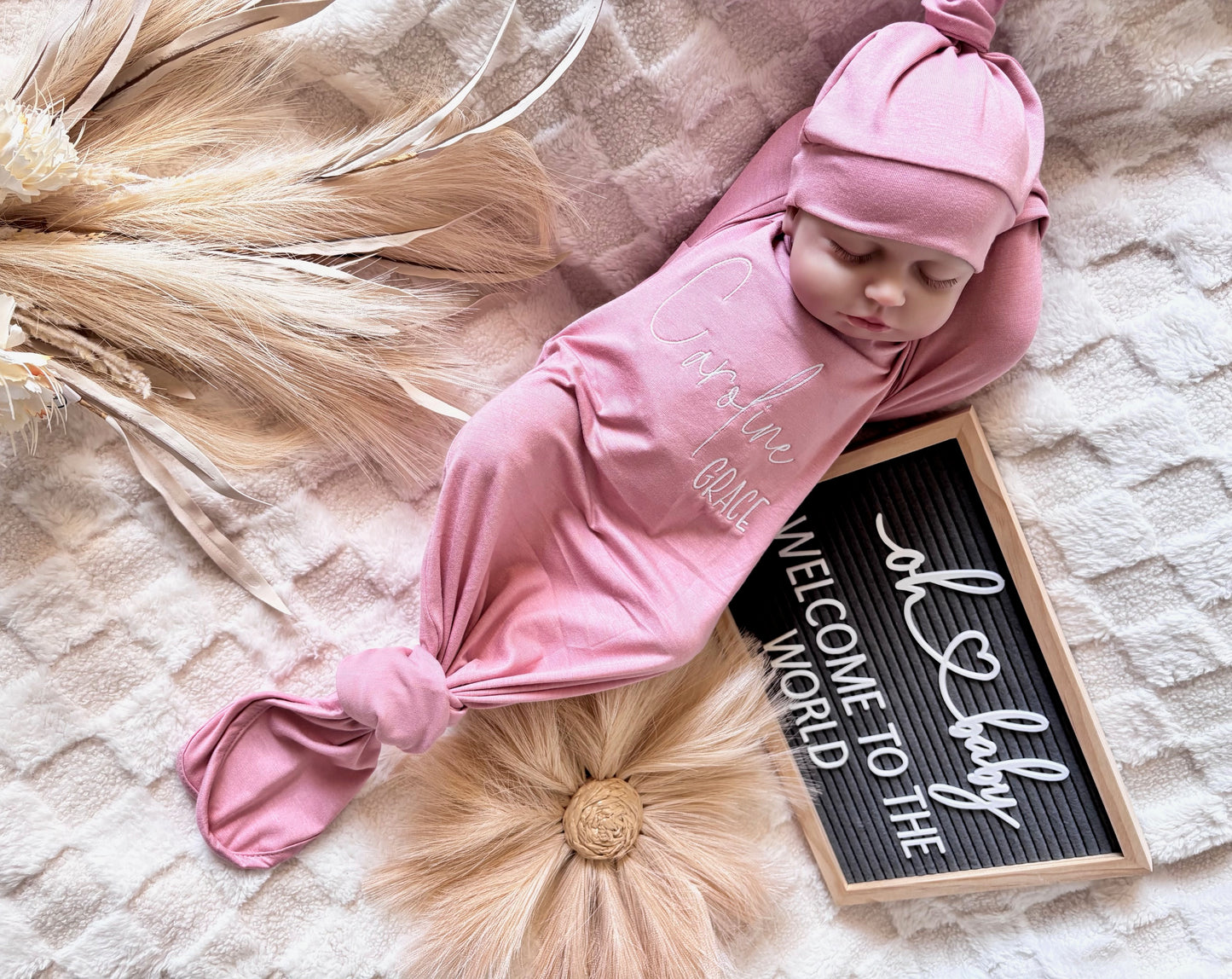 Made in USA | Personalized Embroidered Name Baby Gown