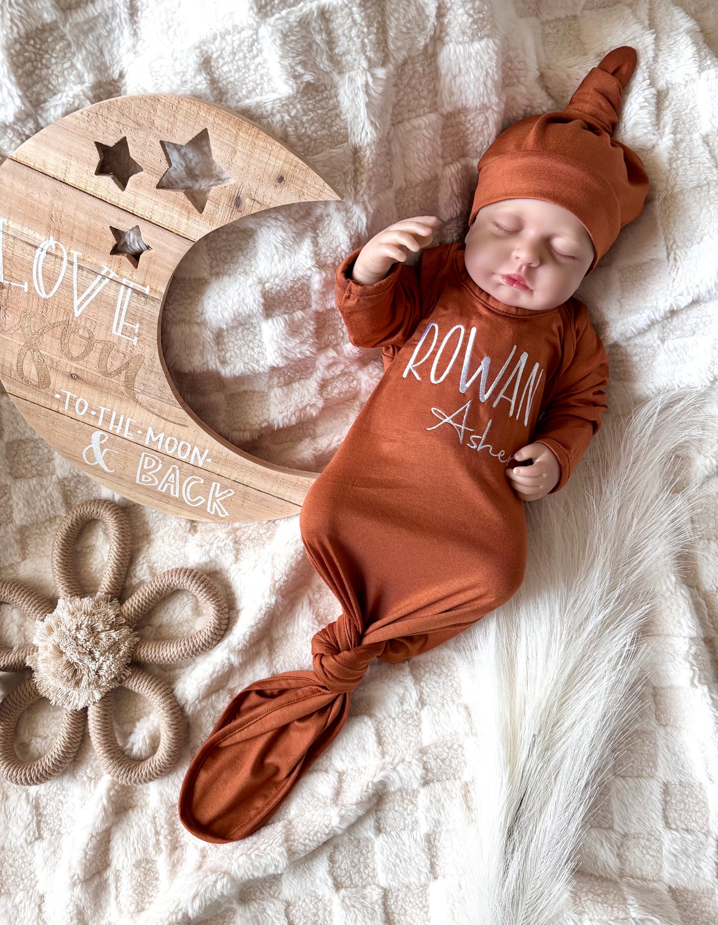Made in USA | Personalized Embroidered Name Baby Gown