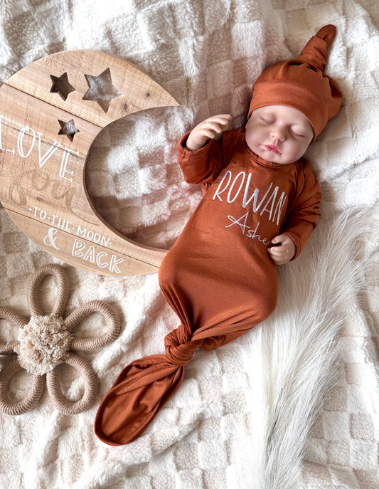 Made in USA | Personalized Embroidered Name Baby Gown