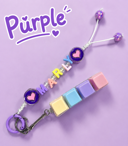 Personalized Name Clicker LED Light Fidget Keychain | Pastel Clicky Keyboard Fidget | Back to School Names | Backpack Name Charm