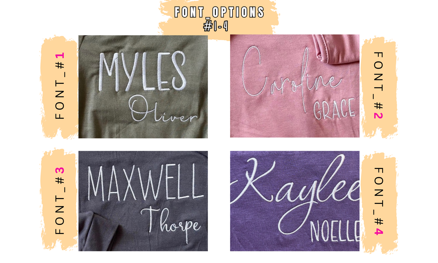 Made in USA | Personalized Embroidered Name Baby Gown