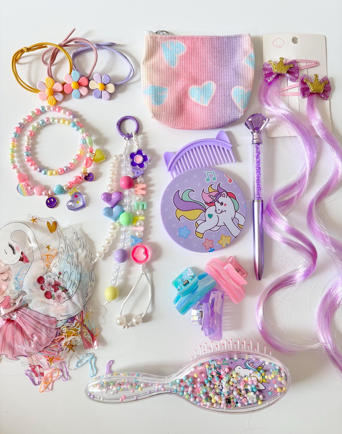 Custom Kids Busy Box | Birthday Gift Set for Little Girls | Personalized Keychain Gift