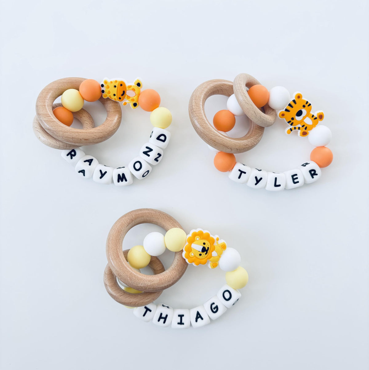 Personalized Name Rattle Rings | Wooden Ring w. Name