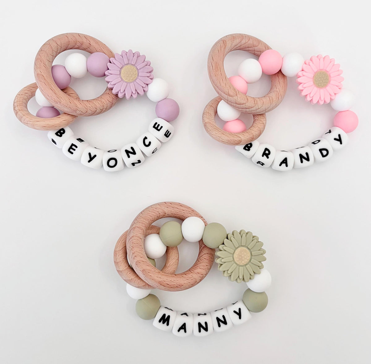 Personalized Name Rattle Rings | Wooden Ring w. Name