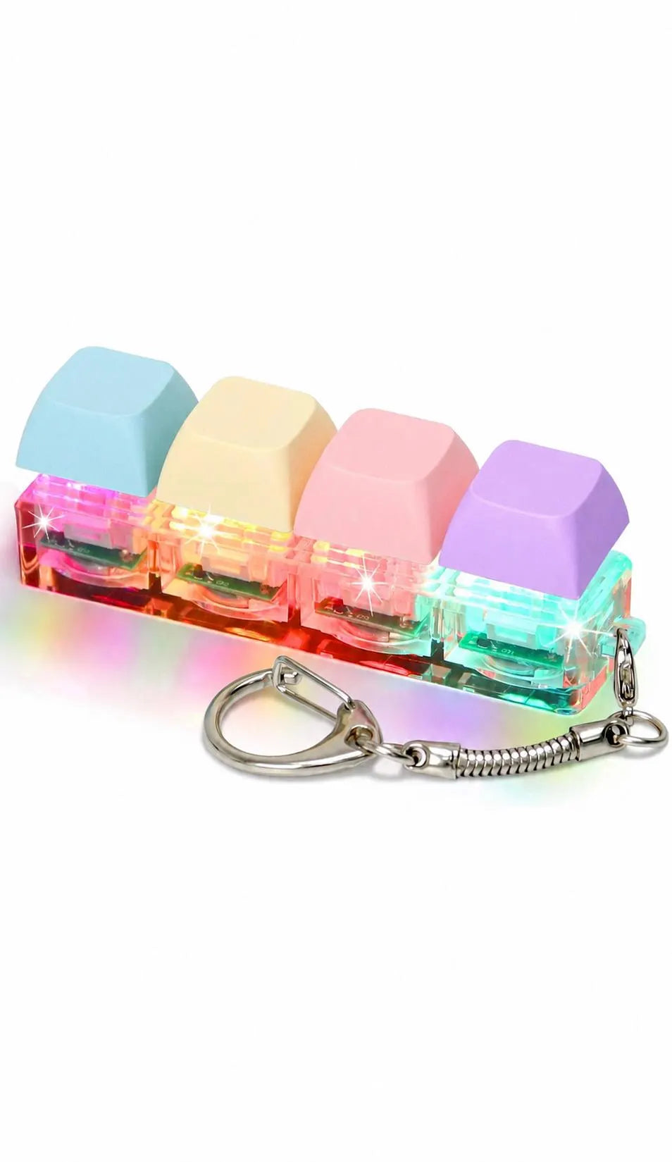 Personalized Name Clicker LED Light Fidget Keychain | Pastel Clicky Keyboard Fidget | Back to School Names | Backpack Name Charm