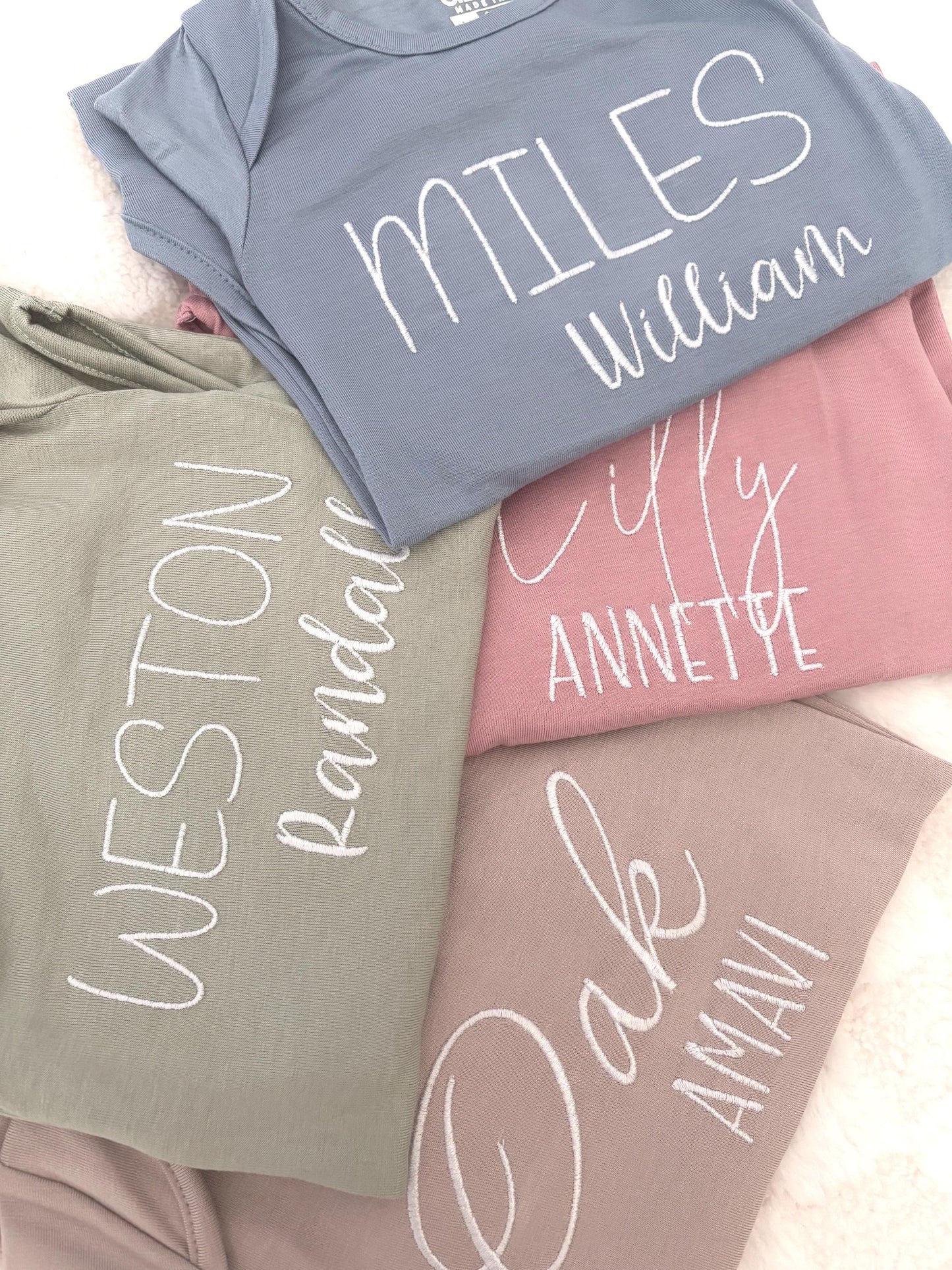 Personalized Embroidered Baby Gown | Made in USA (Sage Green)