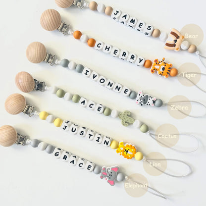 Personalized Pacifier Clip | Silicone Letter Beaded Name