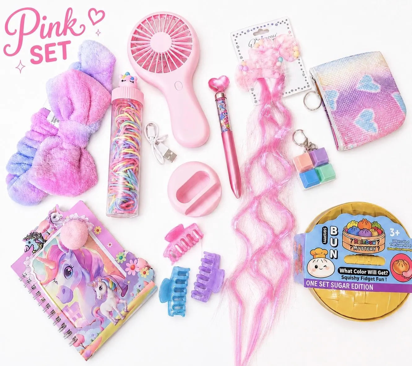 10pc Gift Box For Little Girls | Squishy Fun Set | Birthday Gift Set