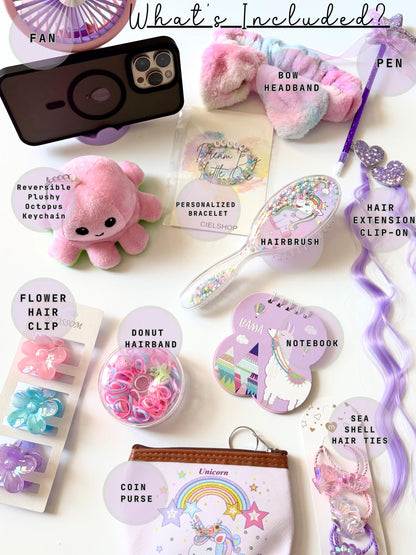 Personalized Gift Box For Little Girls | Birthday Gift Set | Personalized Bracelet