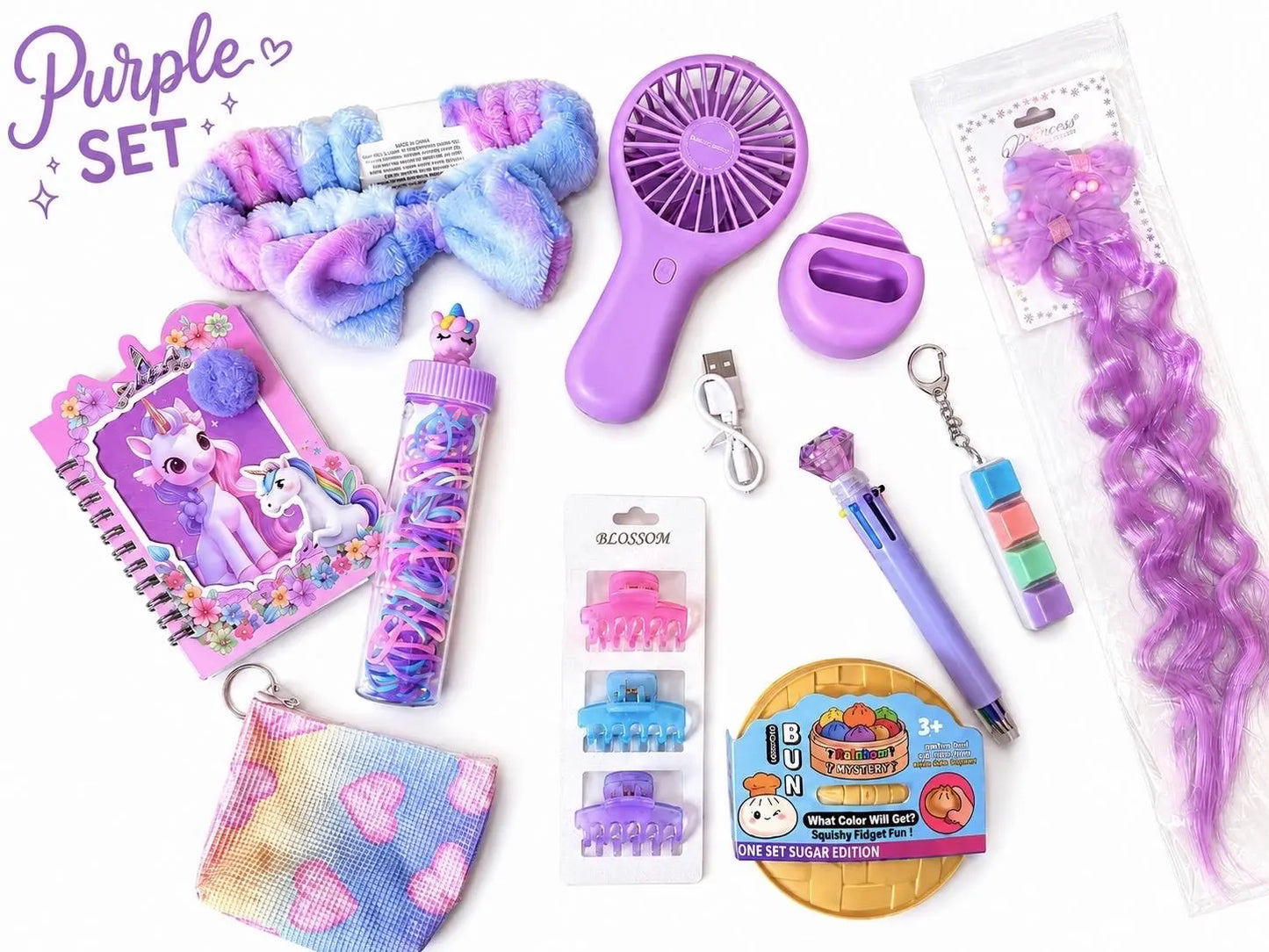 10pc Gift Box For Little Girls | Squishy Fun Set | Birthday Gift Set